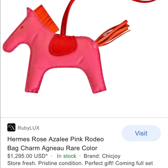 HERMÈS Rose Azalee Pink Rodeo Bag Charm - Picture 3 of 10